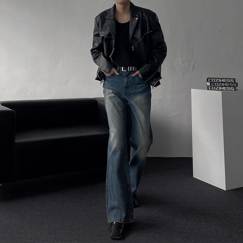 ENOC leather zipper double jacket (2 colors)