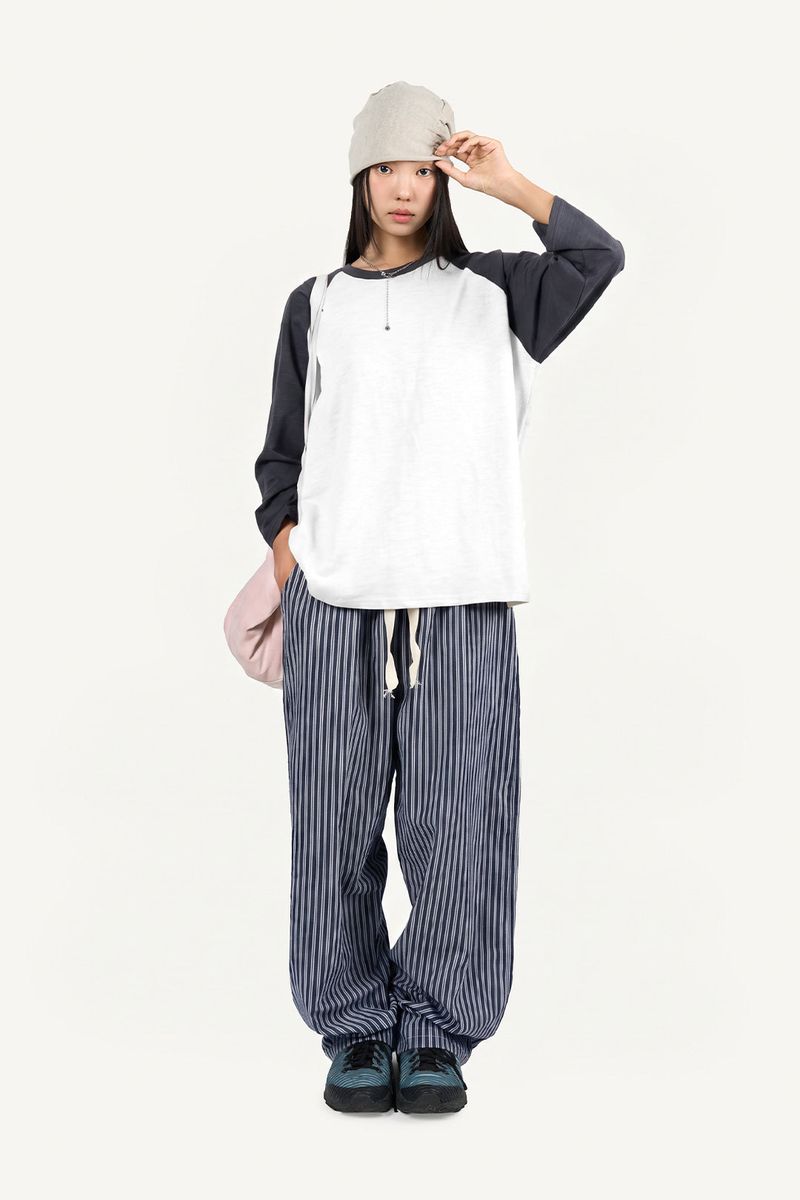 Sun stripe banding pants