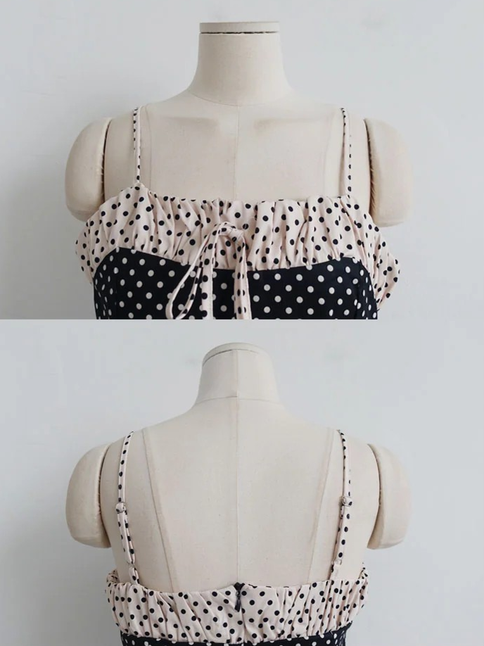 DOT COMBI MINI DRESS