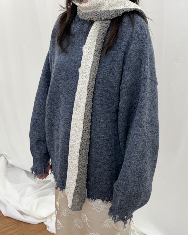 Soft Raw Edge Knit (2colors)