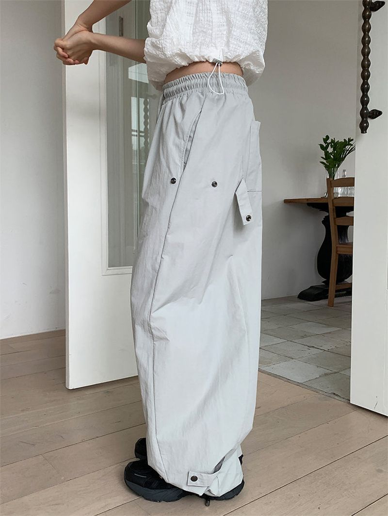 NYLON BIJO SNAP BUTTON PANTS (4C)