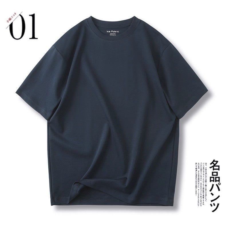 UNITY（ユニティ）の「Men's summer loose casual round neck short sleeved T-shirt in navy blue（Tops）」