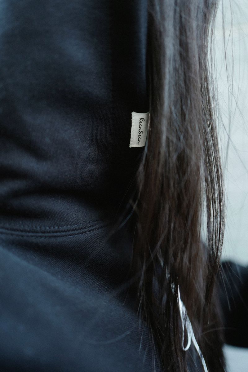 Black button hoodie