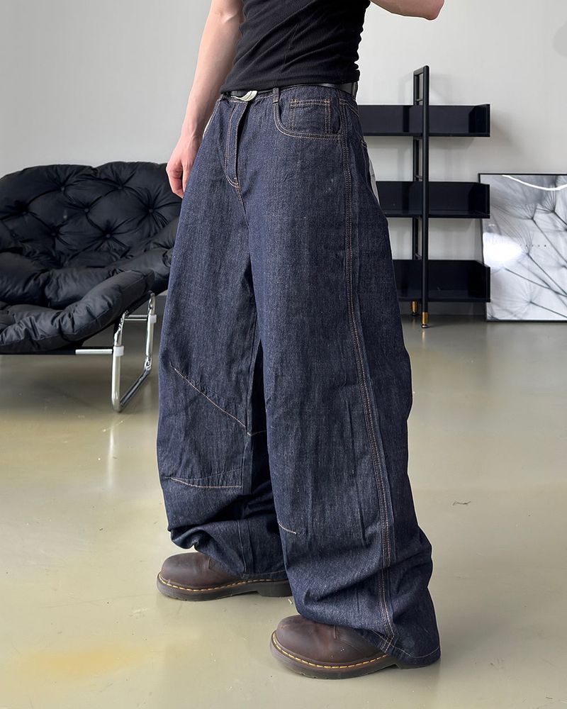Evan Linen Curved Denim Pants