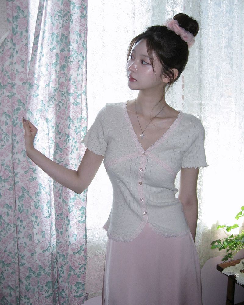 [MADE] Vernis Lace Cardigan Tee
