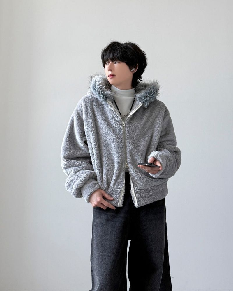 Bless Fur Hood Zip-up
