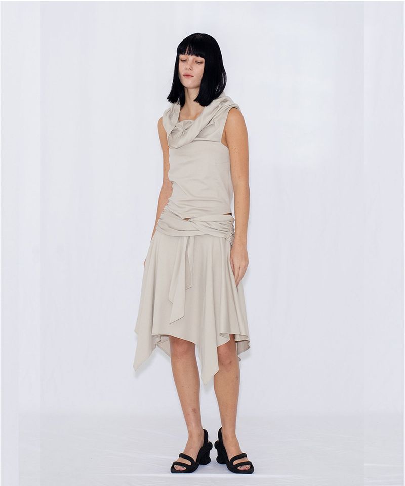 ASYMMETRIC DRAPE TOP
