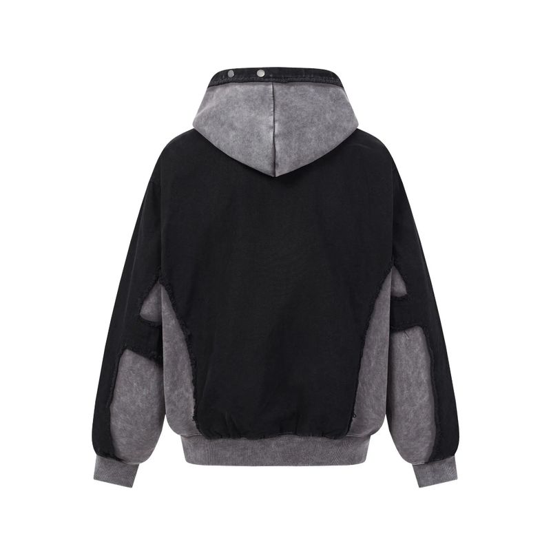Jade Washed Panel Hood Jumper
