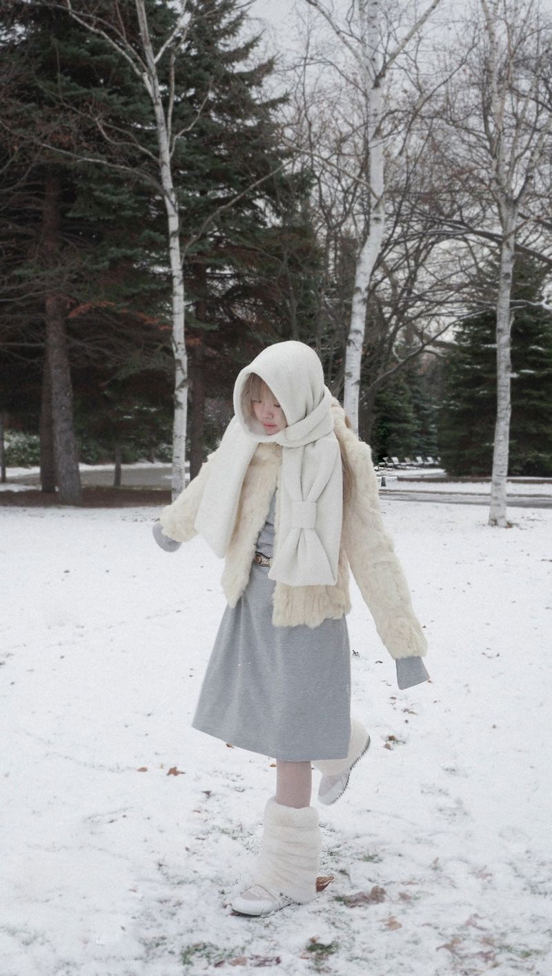 Ribbon Muffler_Fairy ivory