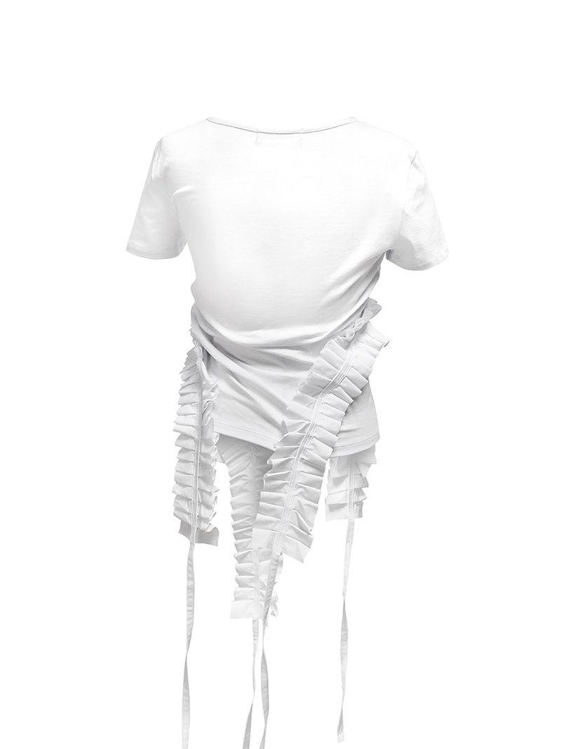  PLEATS RAIVE TOP . WHITE