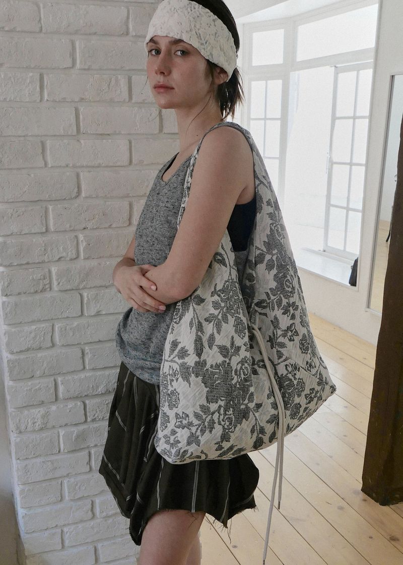 Linen Shirring Sleeveless Top_Dark Grey