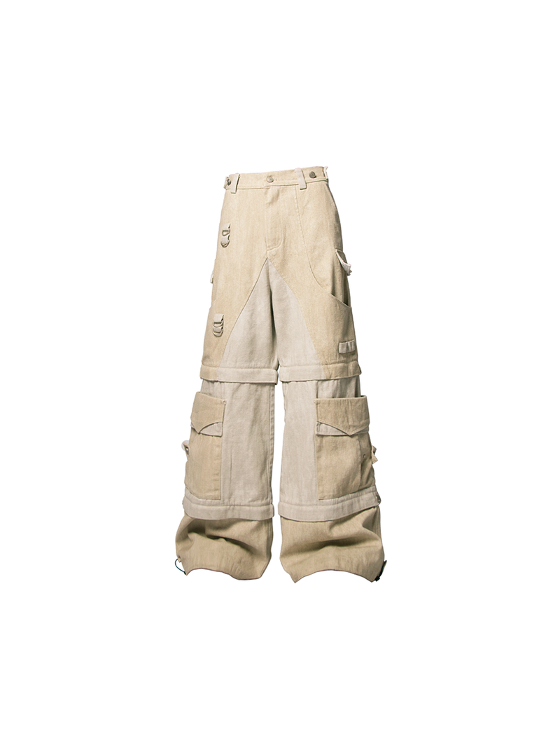 RELABEL Three-dimensional Composition (Boundaries) Six/Eight/Ten/Twelve-quarter Detachable Patchwork Work Trousers