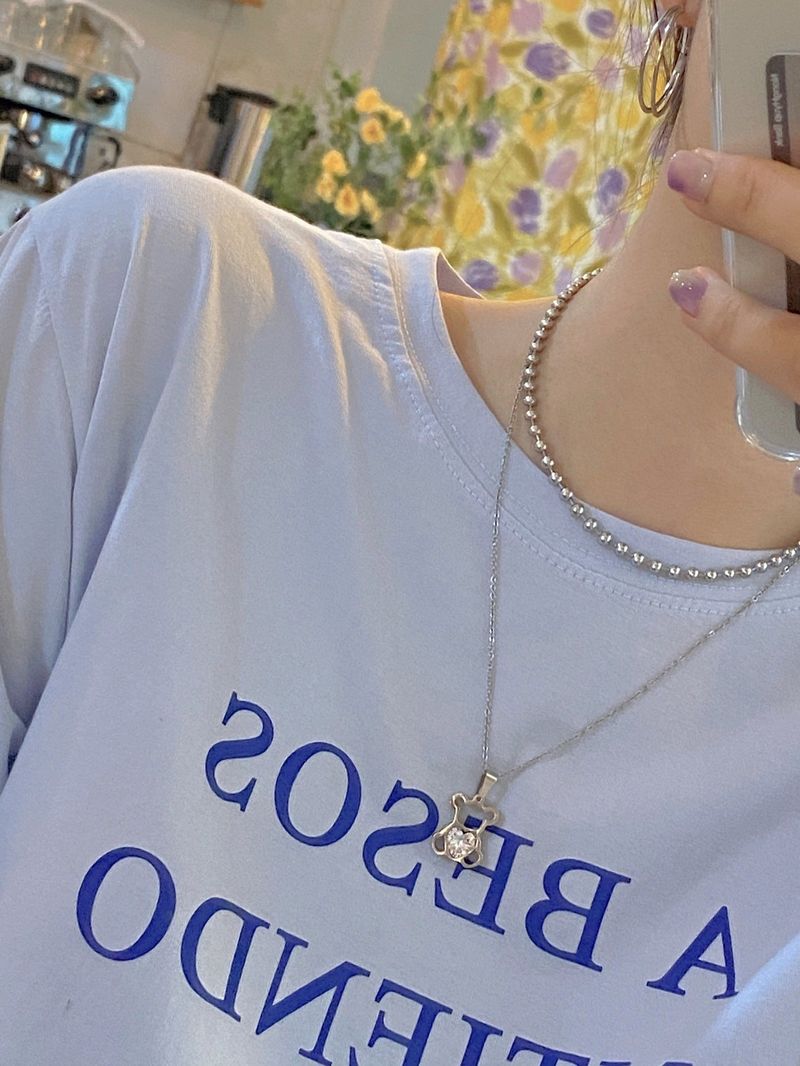 Crystal bear necklace
