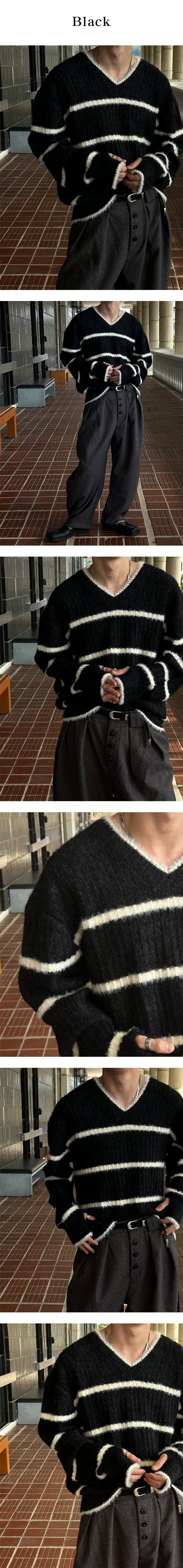   [F/W] Stripe angora warmer knit(4color)