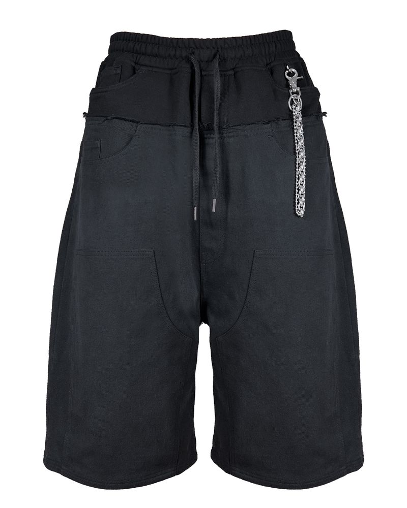 SWEAT X DENIM 2 LAYERED SHORTS