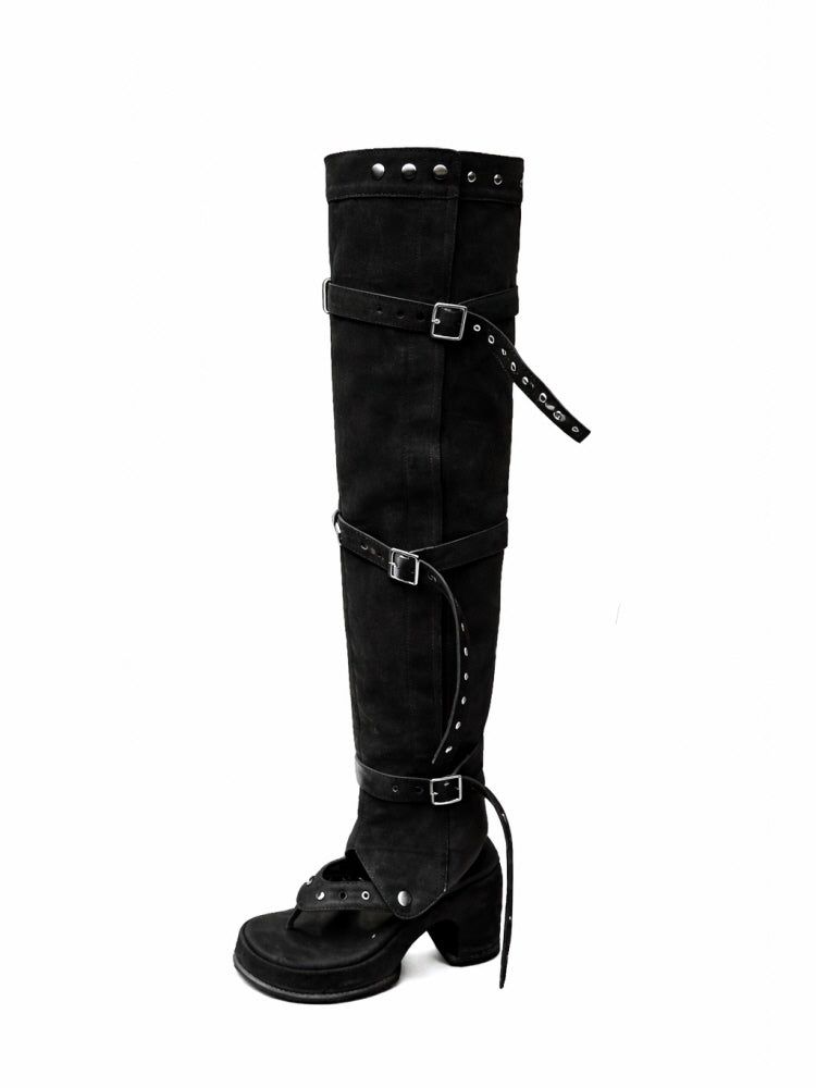 TOE-POST THIGH HIGH BOOTS
