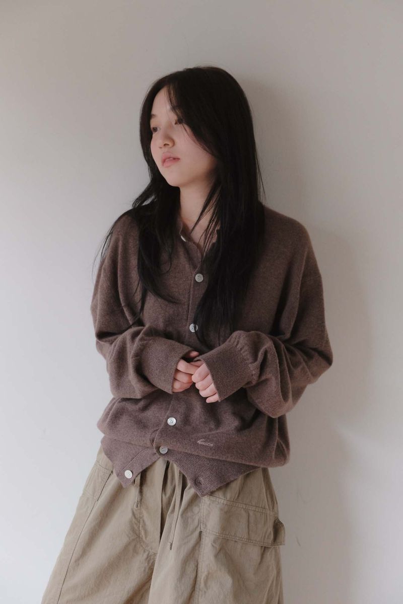 Cash Blend Knit Cardigan (Brown)