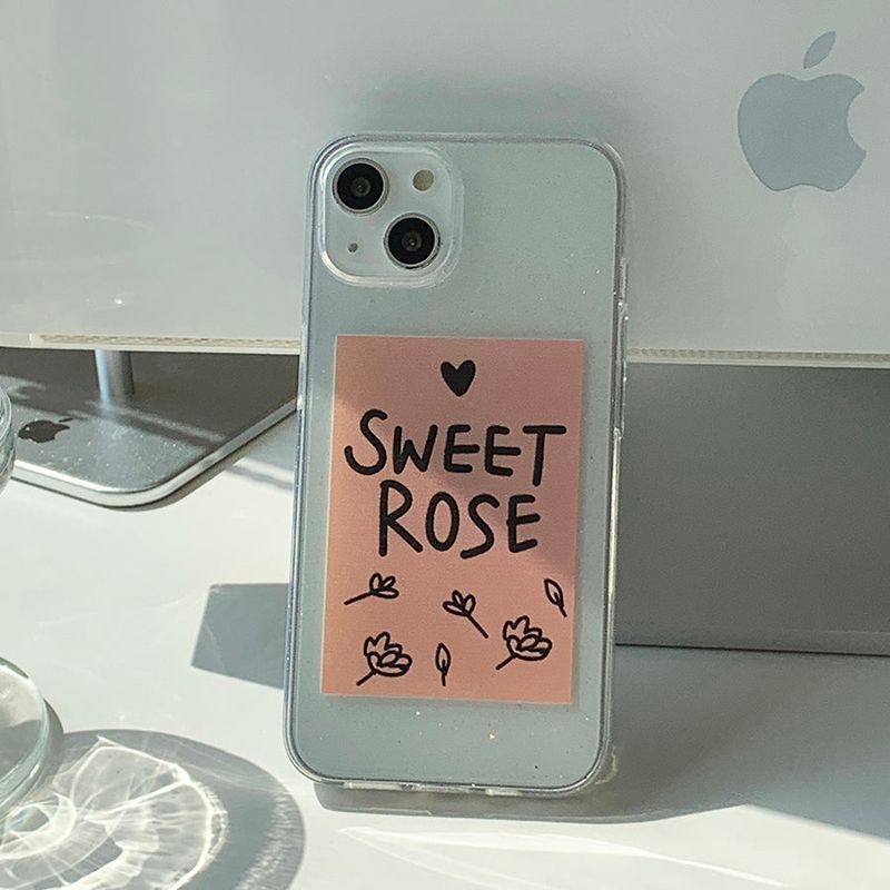 Sweet Rose Glitter Phone Case