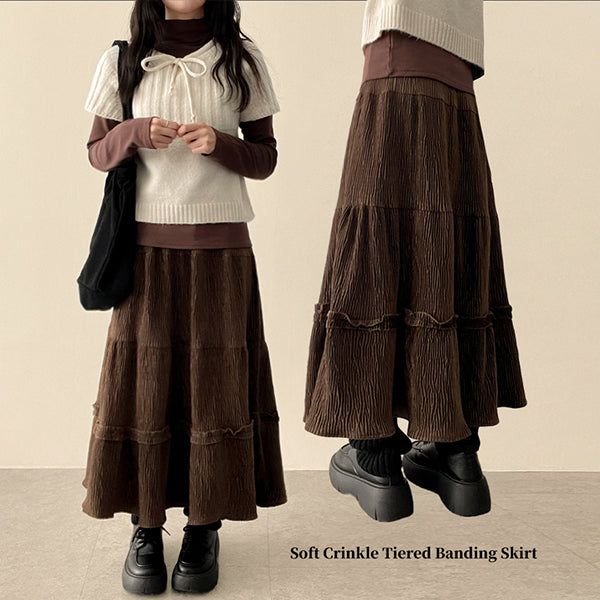 Rian Linkle cancan frill bendable long skirt