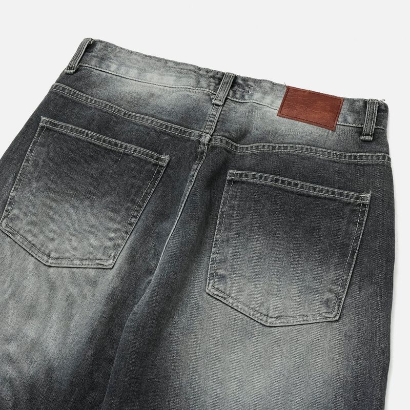 LMN Chrome Semi Wide Brush Denim Pants (4 colors)