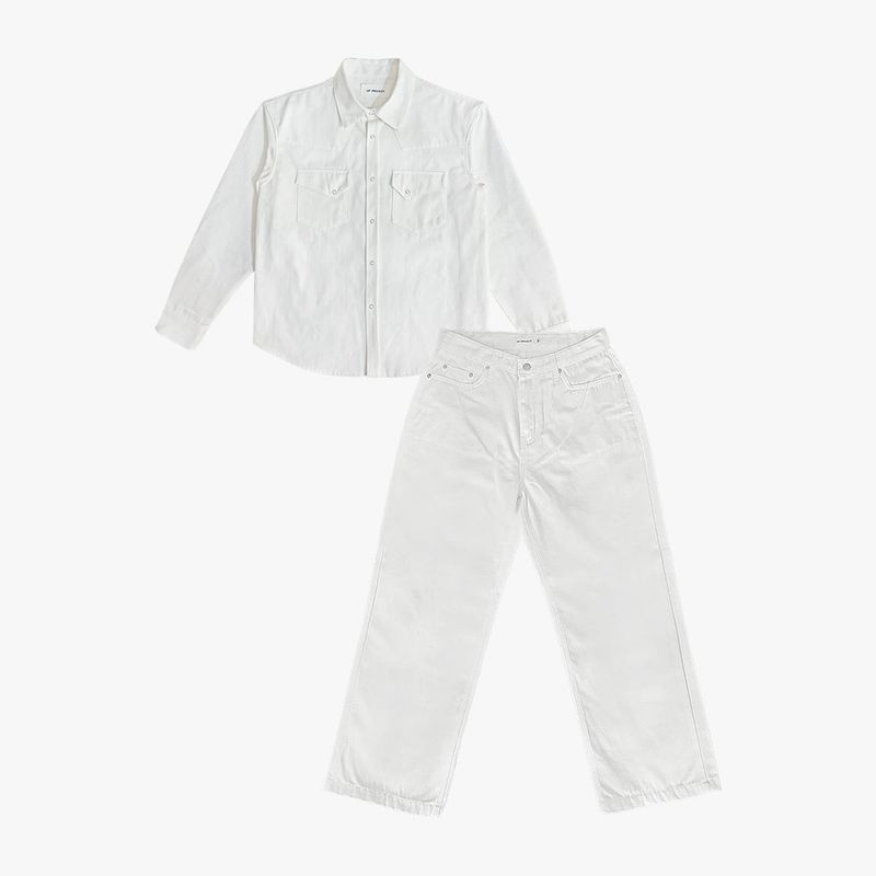 Leaf denim western shirt