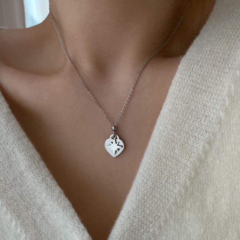 stt Heart Star Layered Ball Necklace