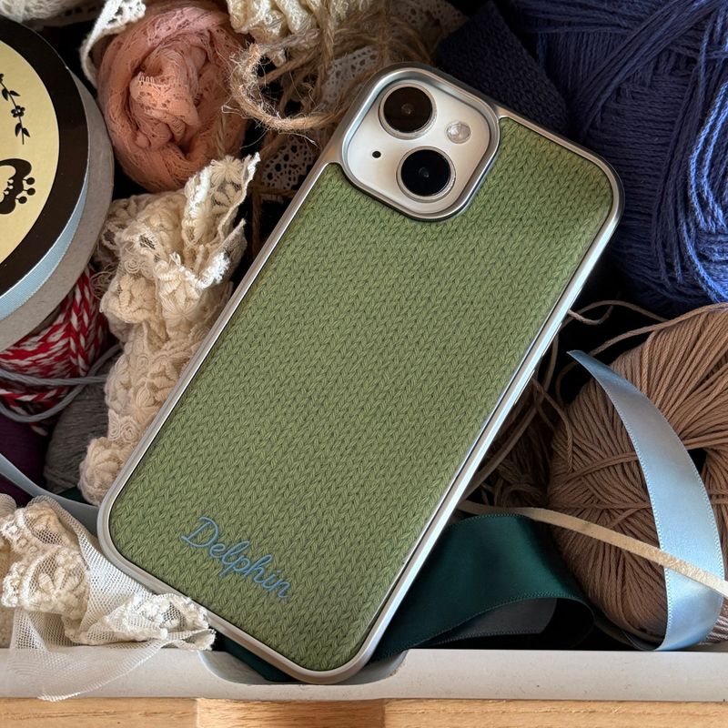EMBROIDERY KNIT EPOXY CASE_OLIVE