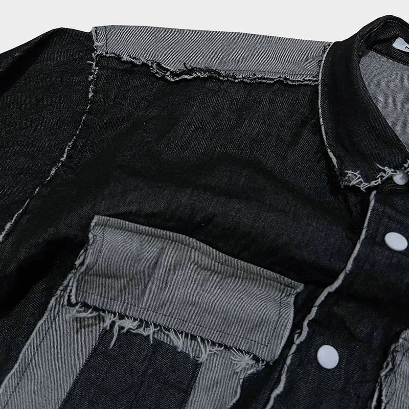 grunge denim shirt_black