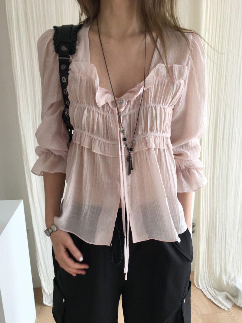 Isabelle shirring blouse