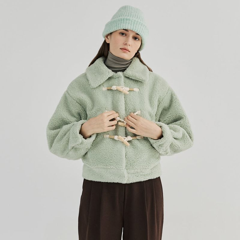 ECO FUR DUFFLE JACKET (MINT)