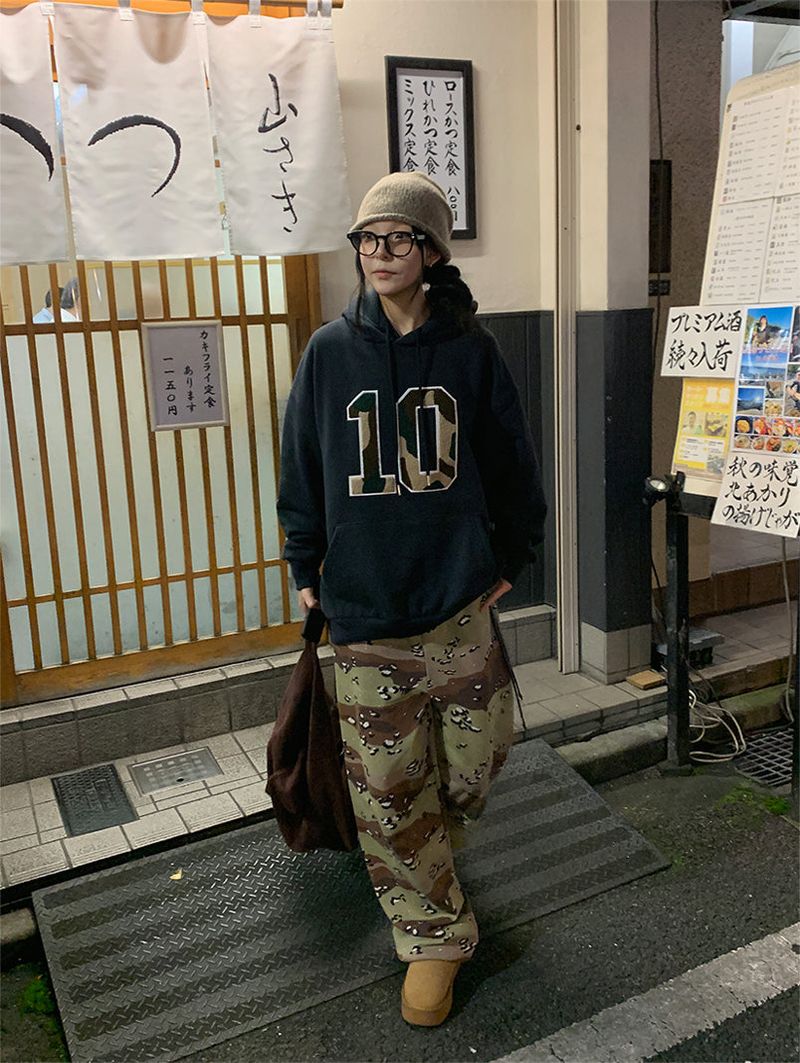 CAMO FLEECE PATCH HOOD (4C)