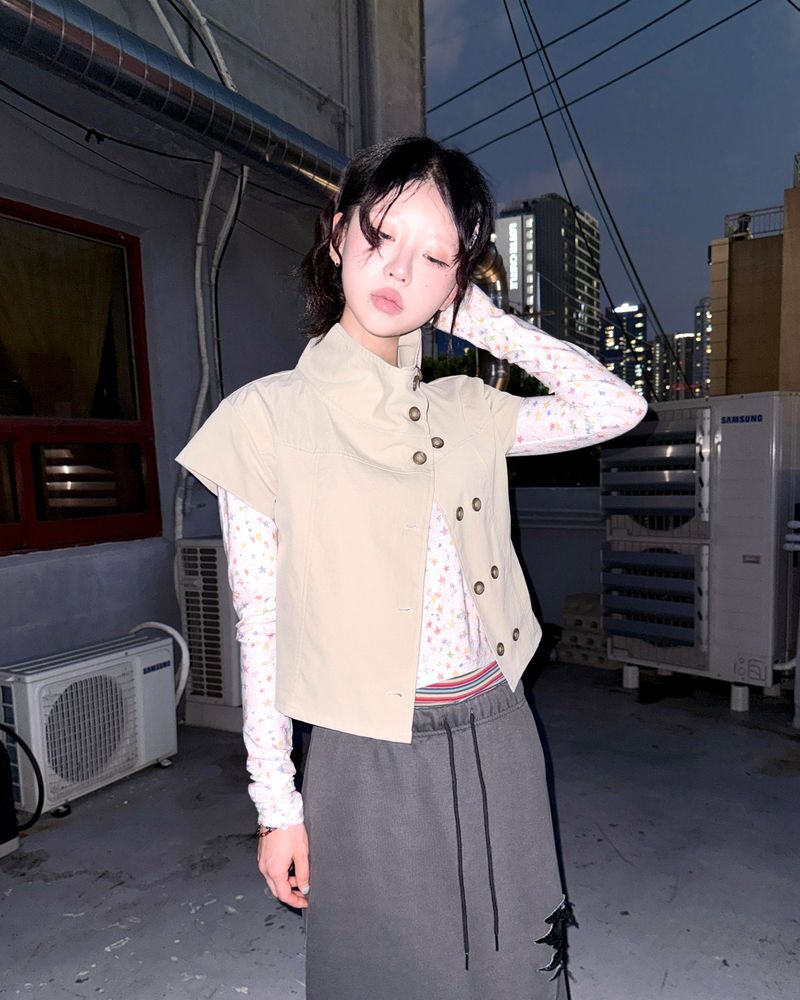 (3color) Damaged Jersey Skirt