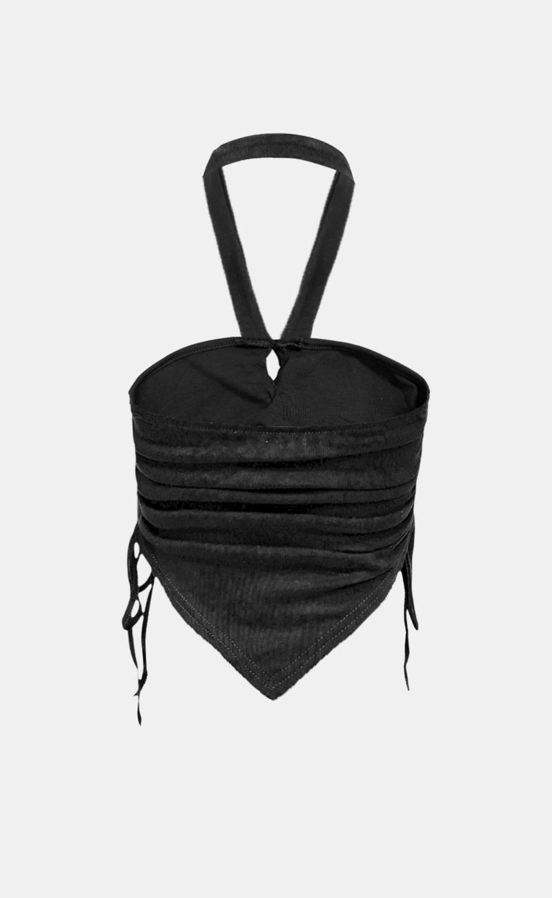 Strap Detail Halter Neck Crop Top