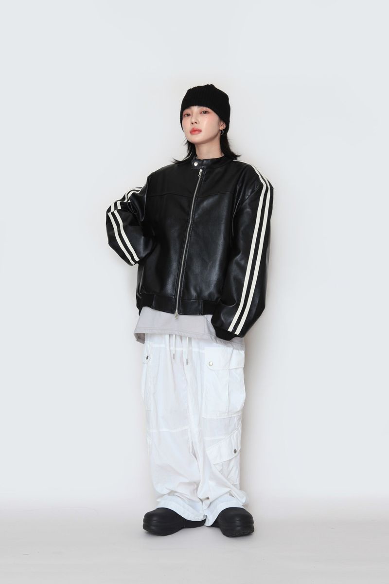 Biker Track Leather Jacket