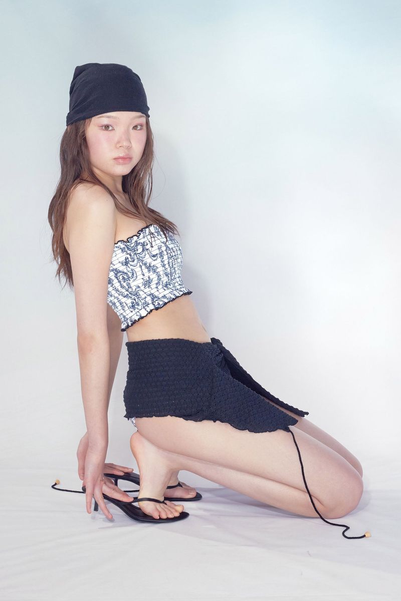 [Lace Poem] Smocked Bikini Top