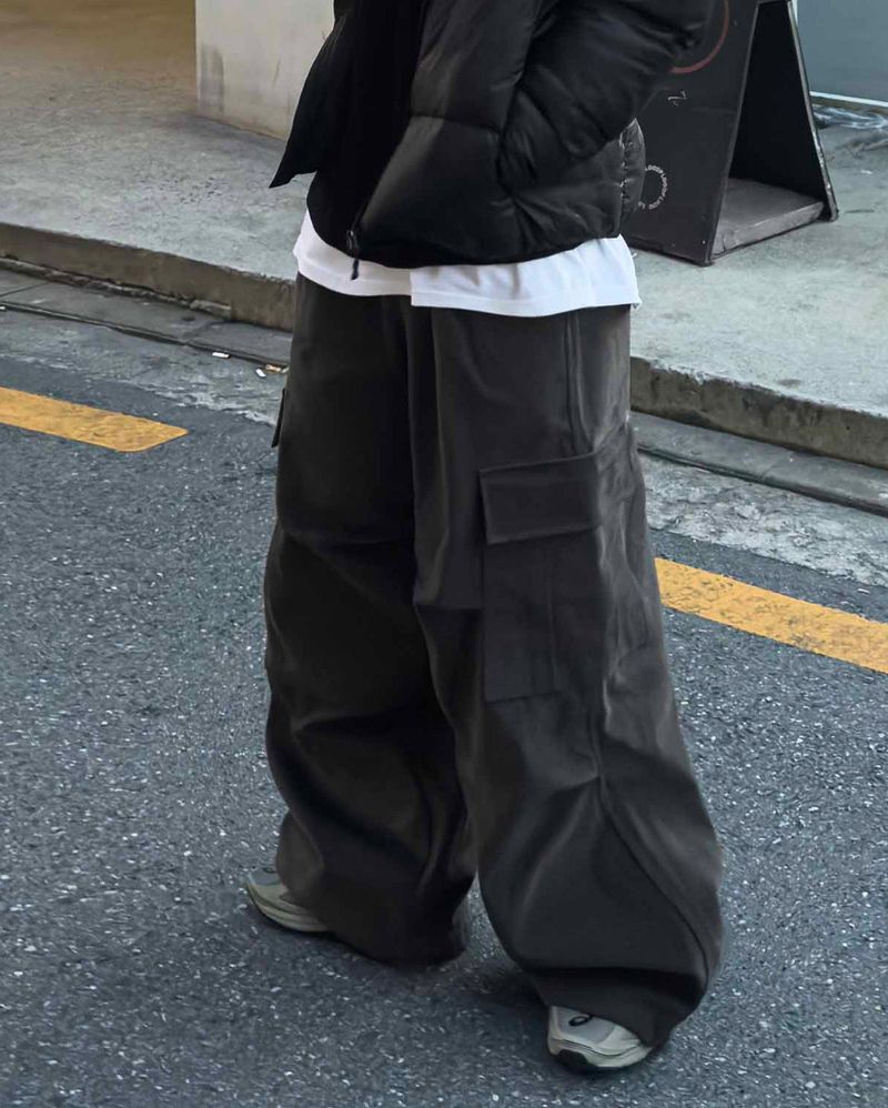 Work Cargo Pants 2C Peach Brushed Wide