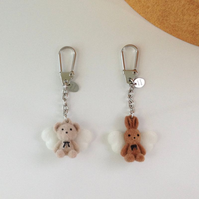 Angel bear, rabbit keyring