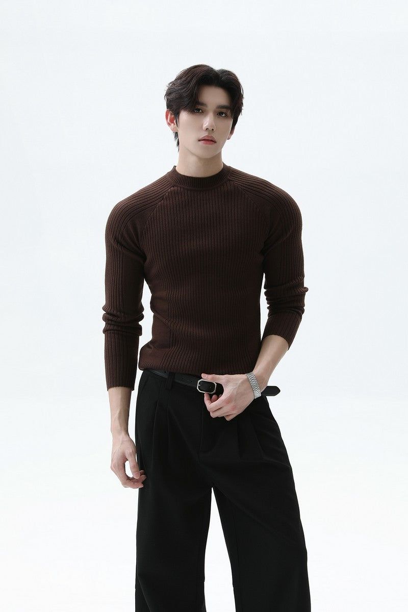 Ribbed Slim Fit Knit Tee