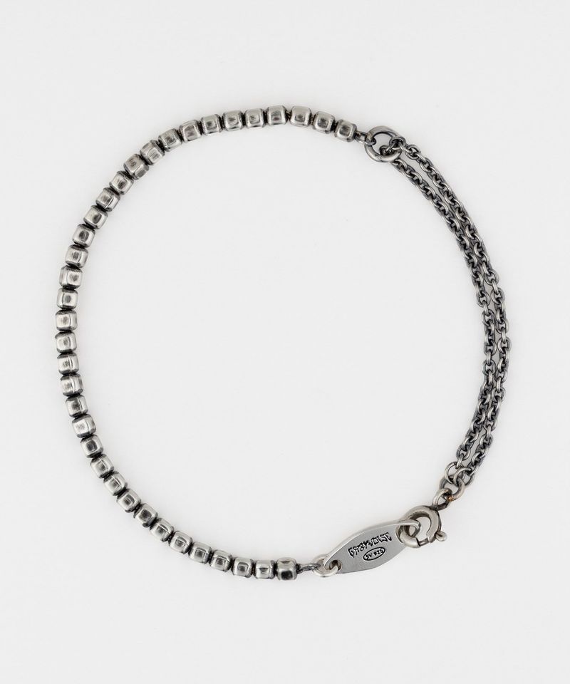 ダブルミックスチェーンブレスレット BK (925 silver)