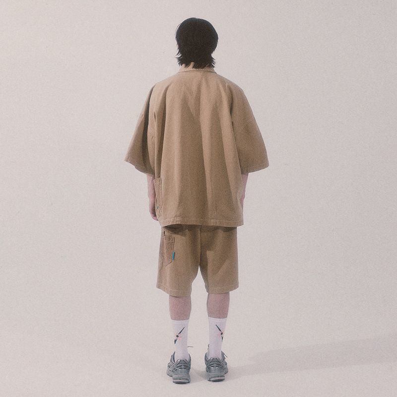 bio jacquard pocket shorts_beige