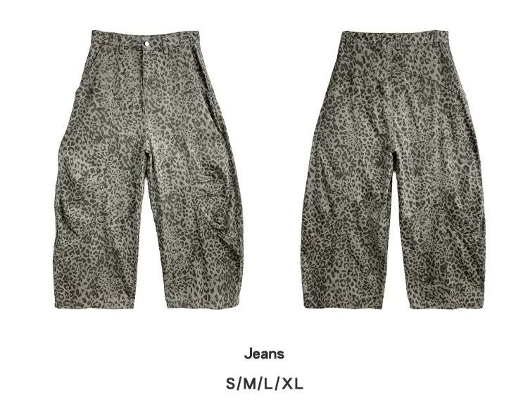 Leopard Cool Wide Curved Pants