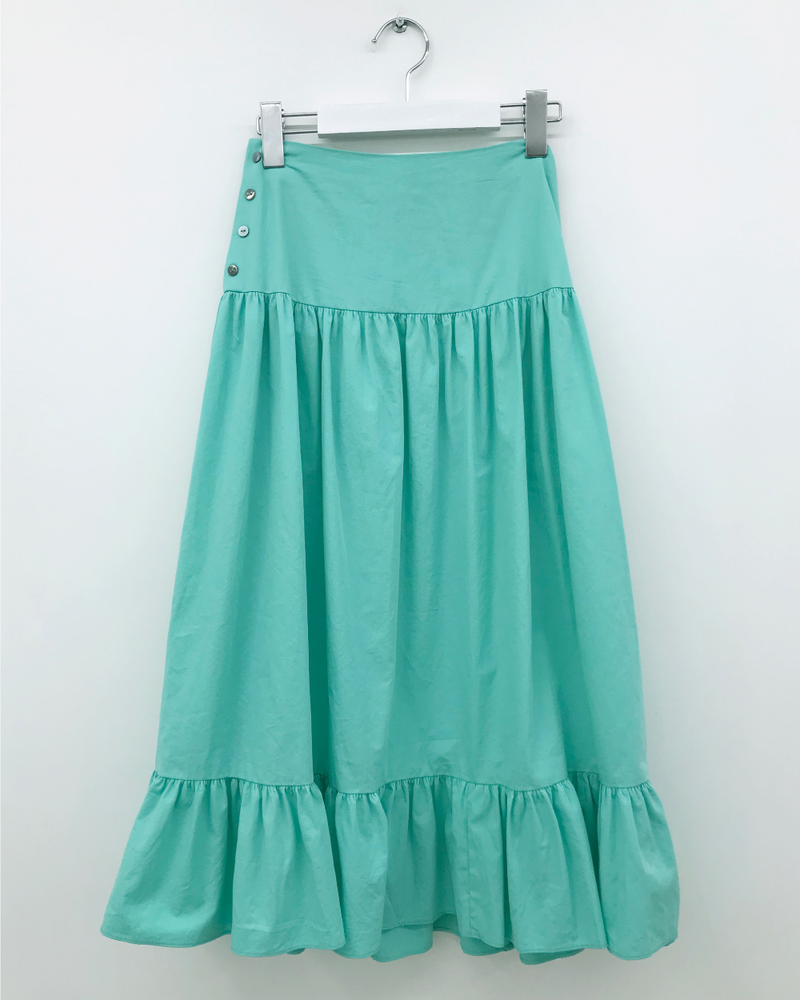 Liang button frill long skirt (4color)