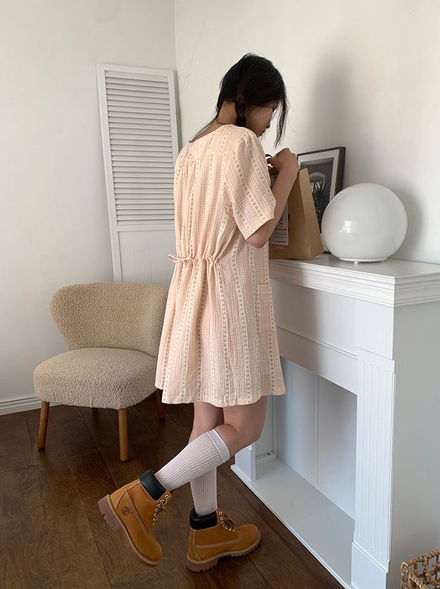 SOFT FLOWER BUTTON DRESS (2C)