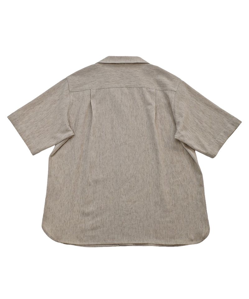 HERRINGBONE LINEN TAILORED 1/2 SHIRT (Oatmeal)