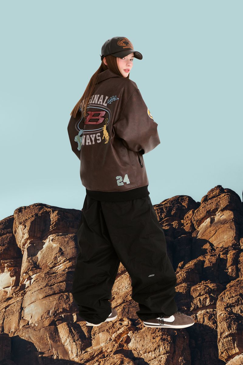 BSRABBIT（ビエスラビット）の「SOFT PEACH SUPER WIDE VENTILATION PANTS BLACK（Pants）」