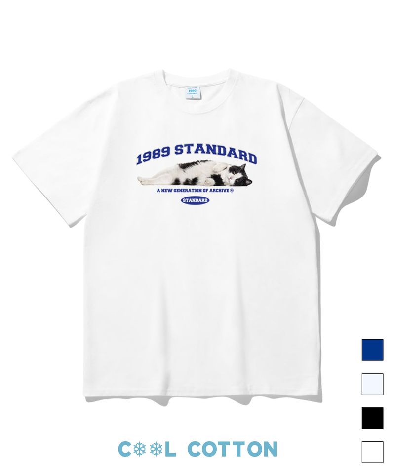 1989STANDARD（1989スタンダード）の「アーチチャーミングキャット クールコットン オーバーフィット 半袖 (SISSTD-0040)（トップス）」
