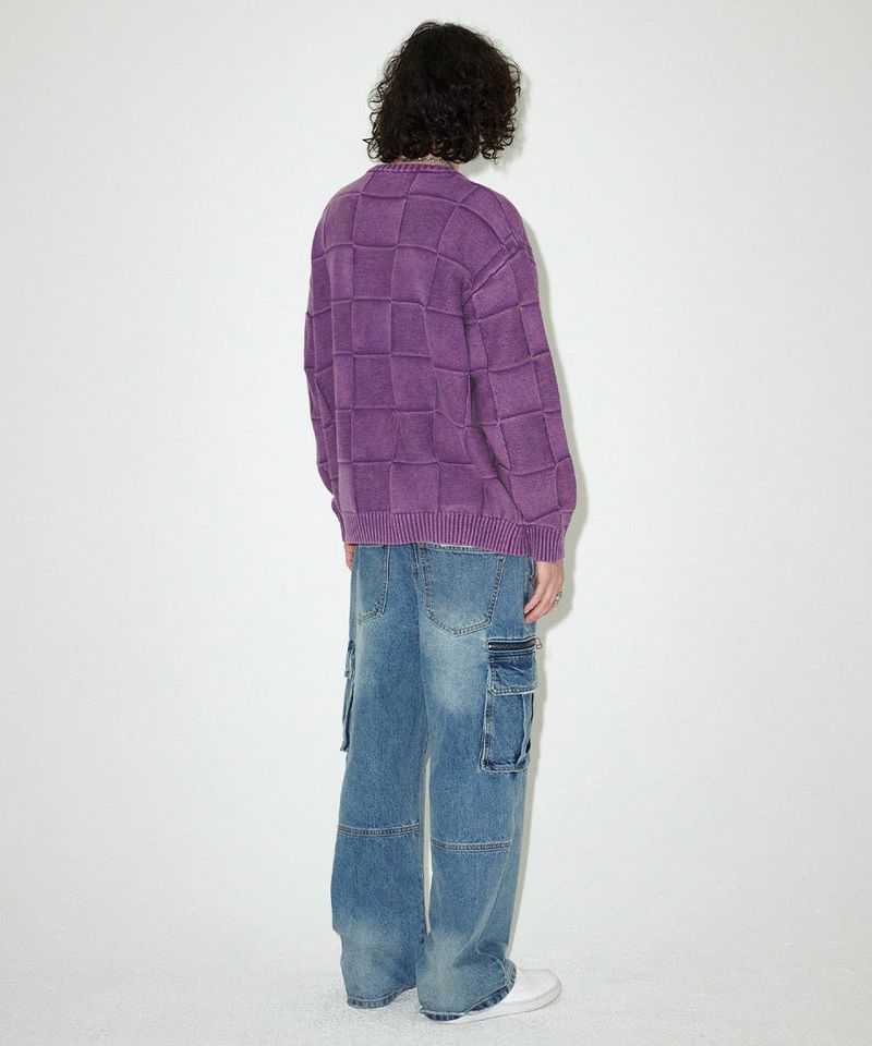 PIGMENT CHECKERBOARD KNIT SWEATER