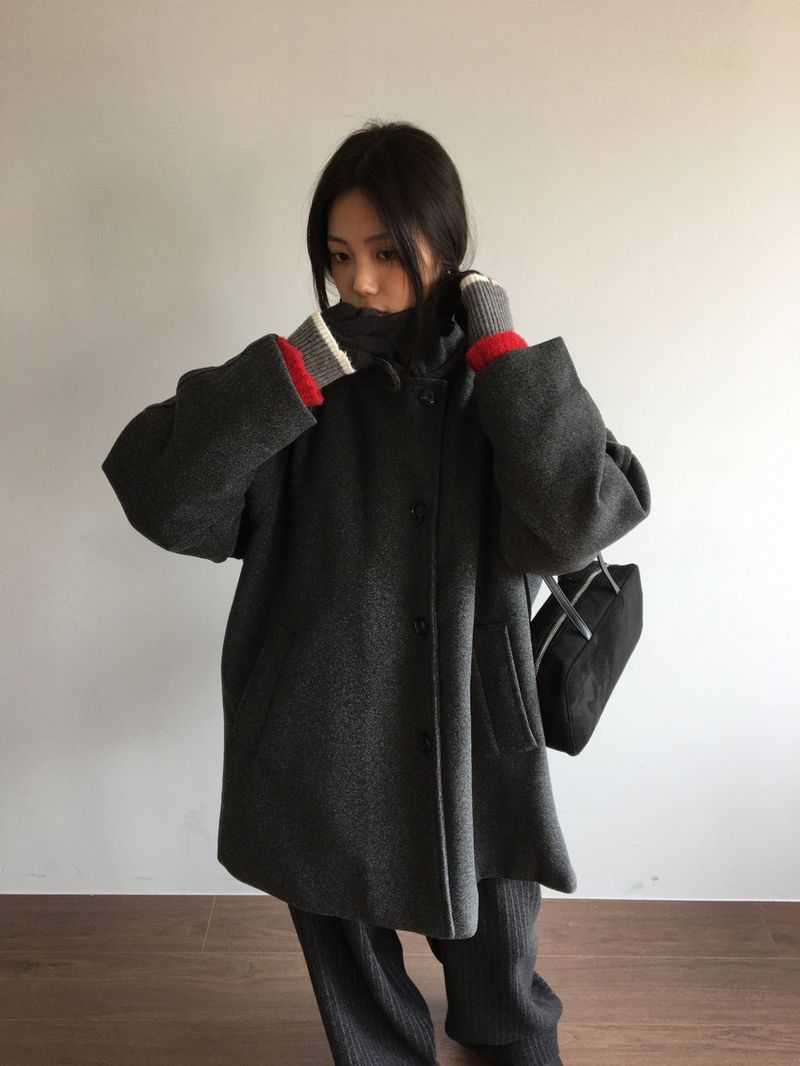 Classic High Neck Half Coat (2 Colors)