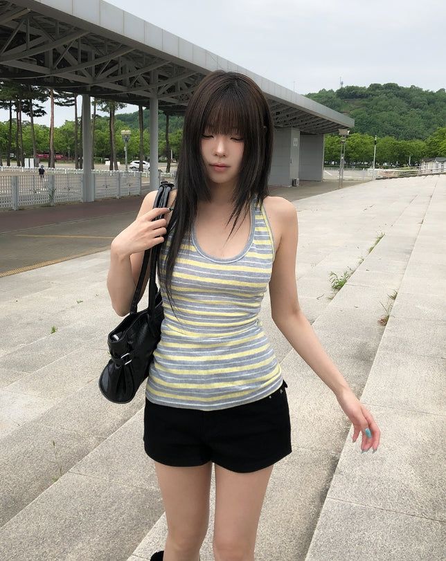 Fruity Stripe Halter Sleeveless