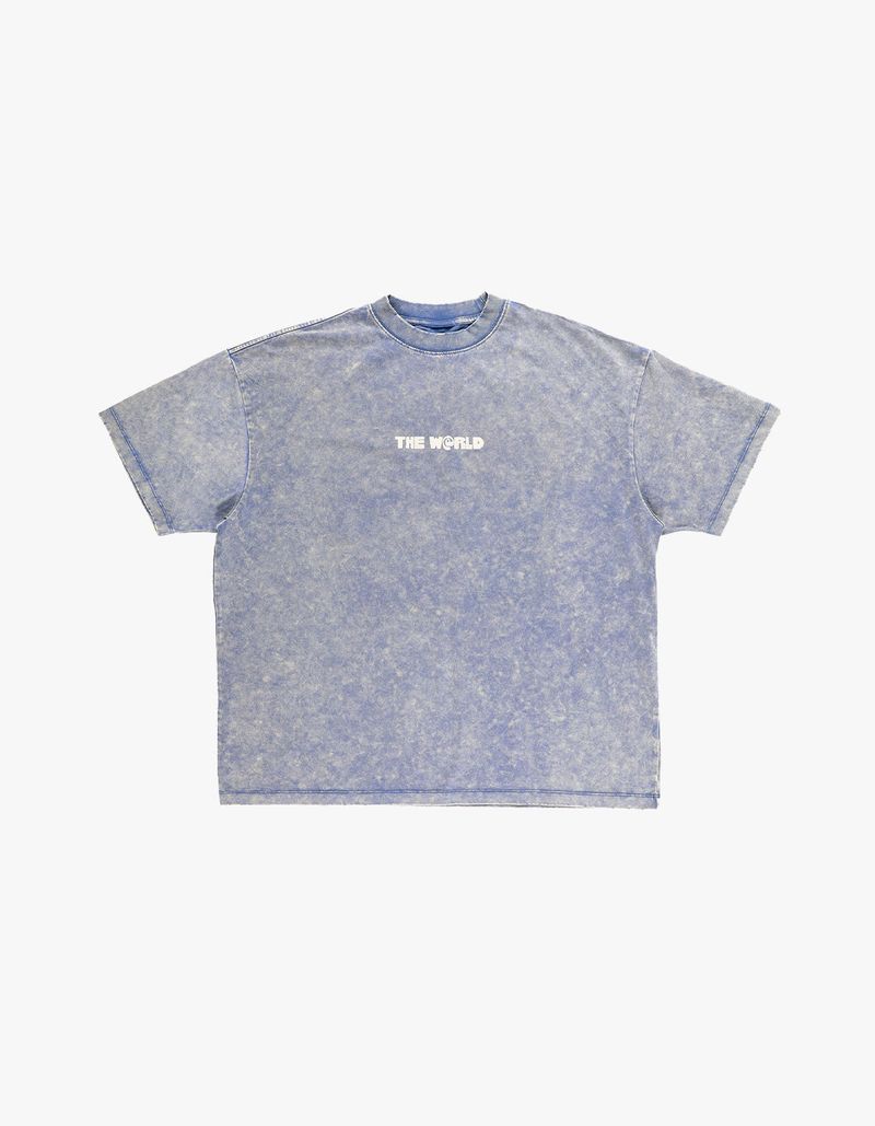thewarld（ザワールド）の「OVERSIZED VINTAGE COUNTRY TEE WASHED BLUE（Tops）」